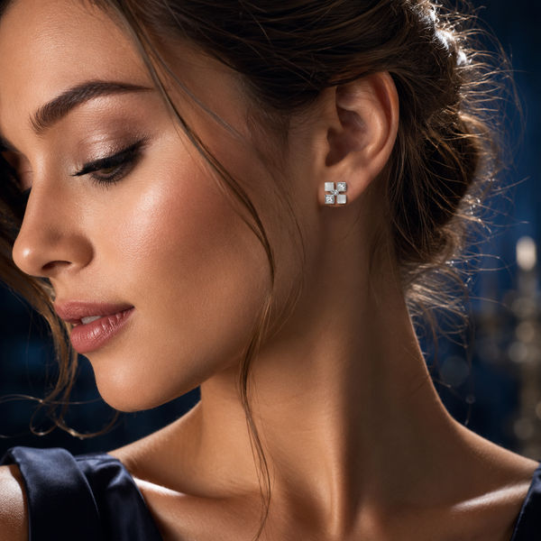 Silver pearl stud